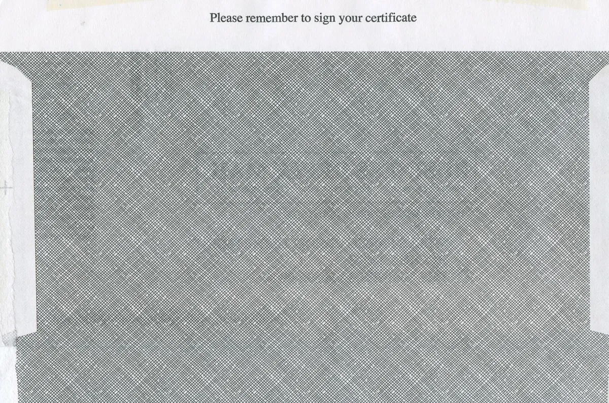 closeup of naturalization certificate