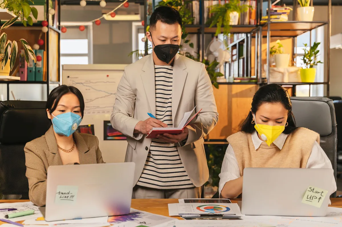workers in an office setting