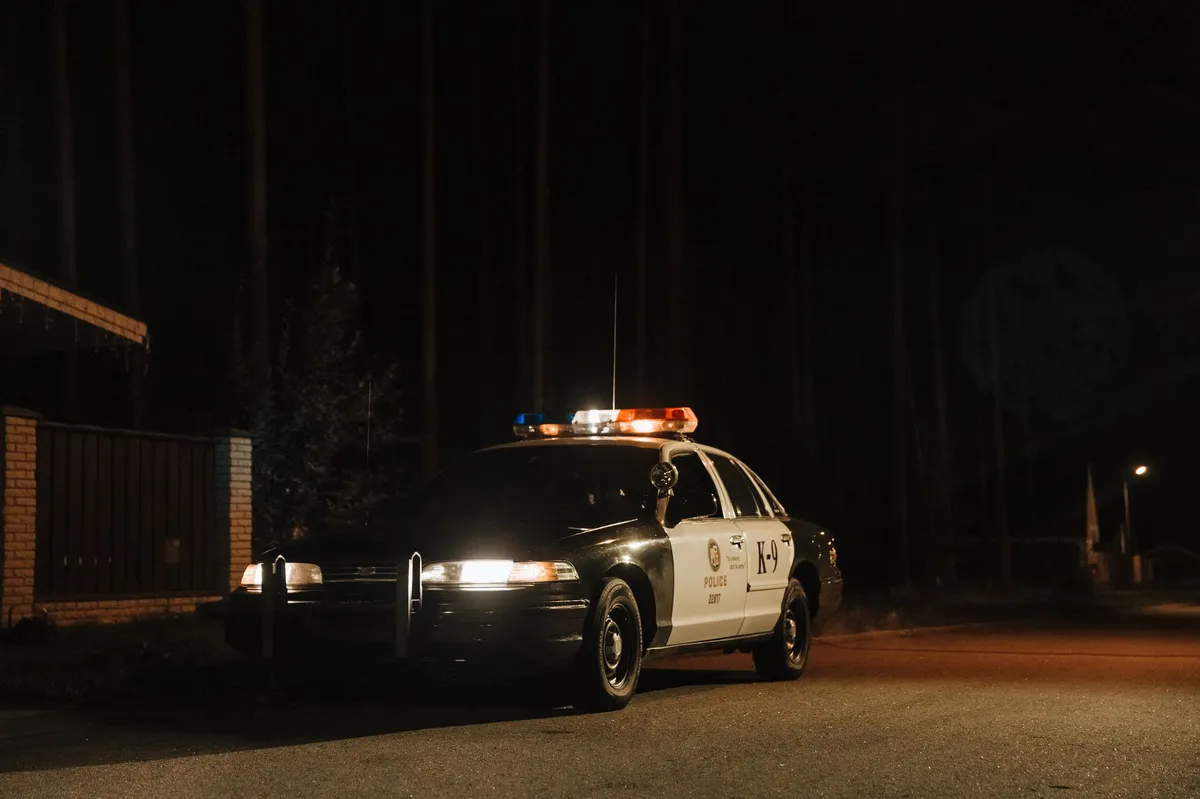 Border Patrol vehicle at night