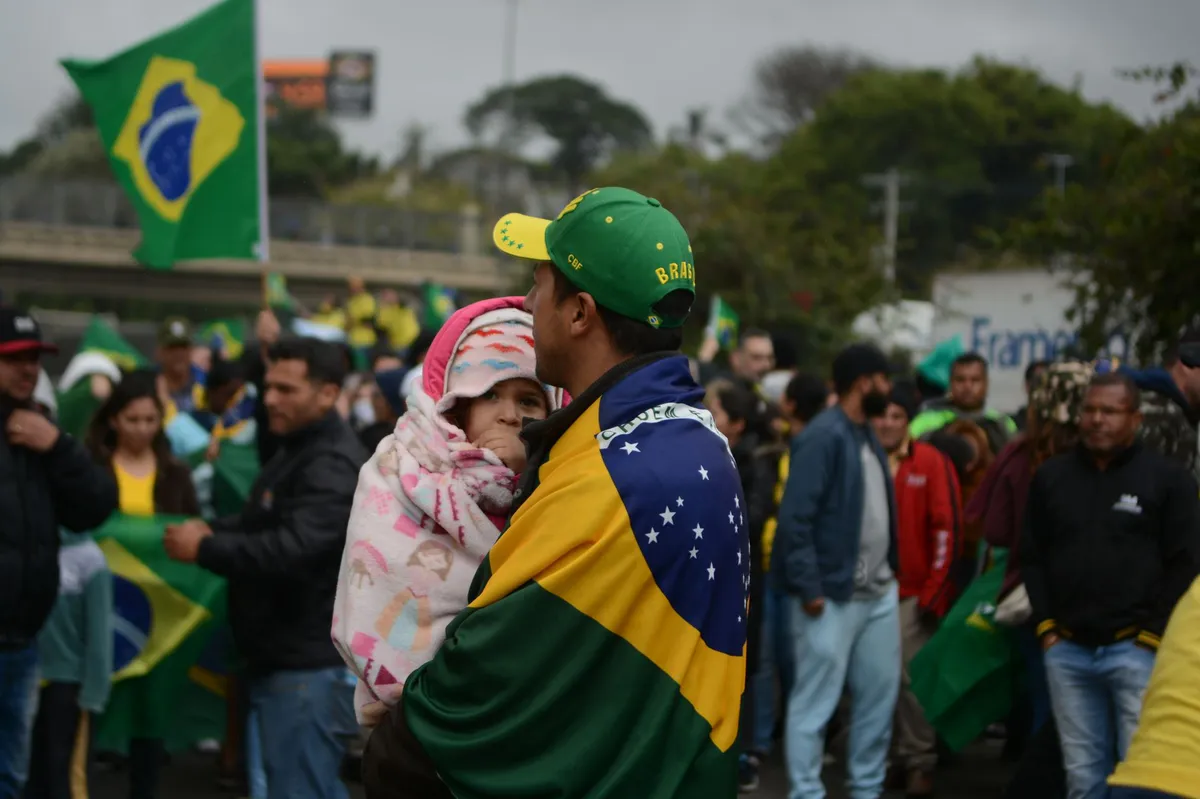 Brazilian flag during rally