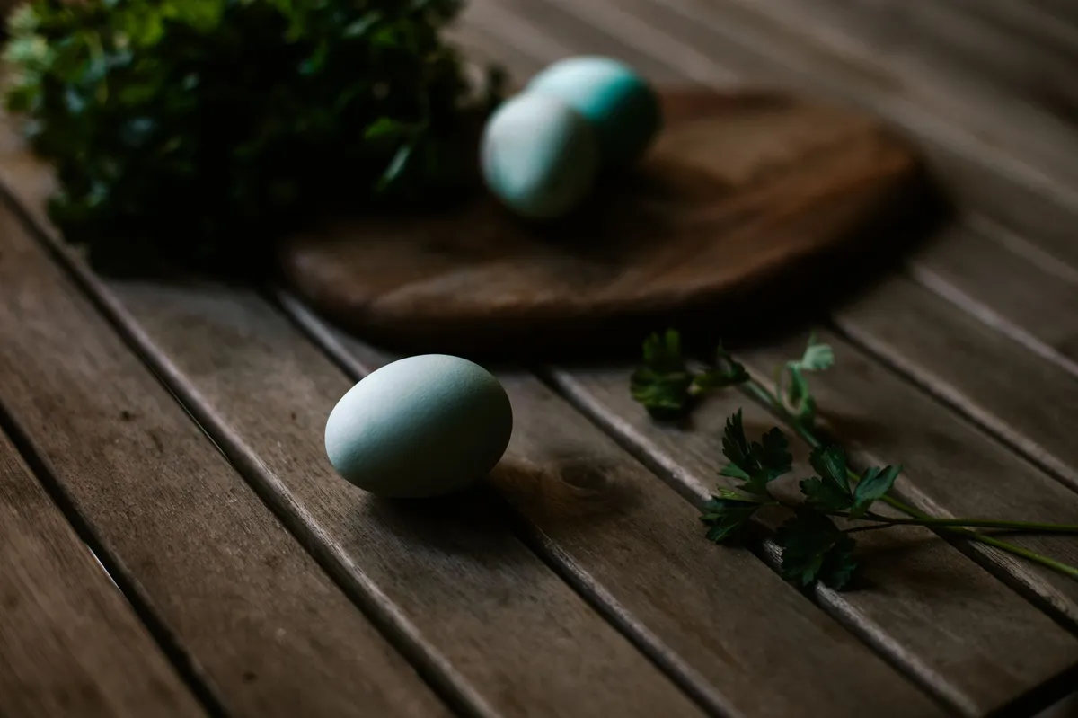 eggs on wooden table