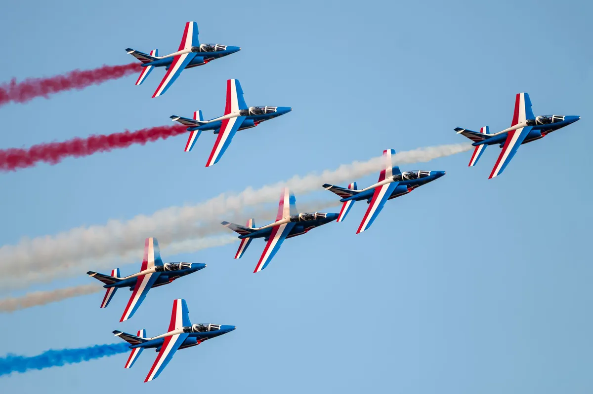 French fighter jets in formation