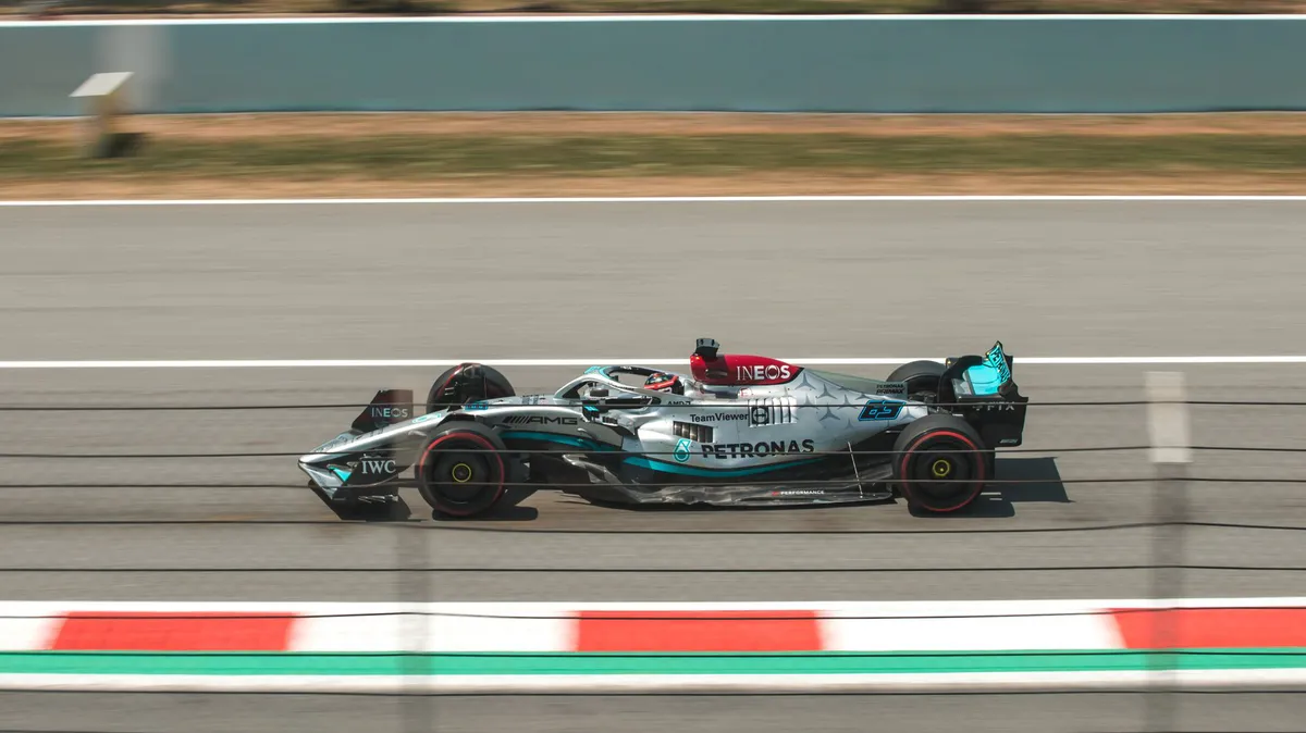 F1 race car in action