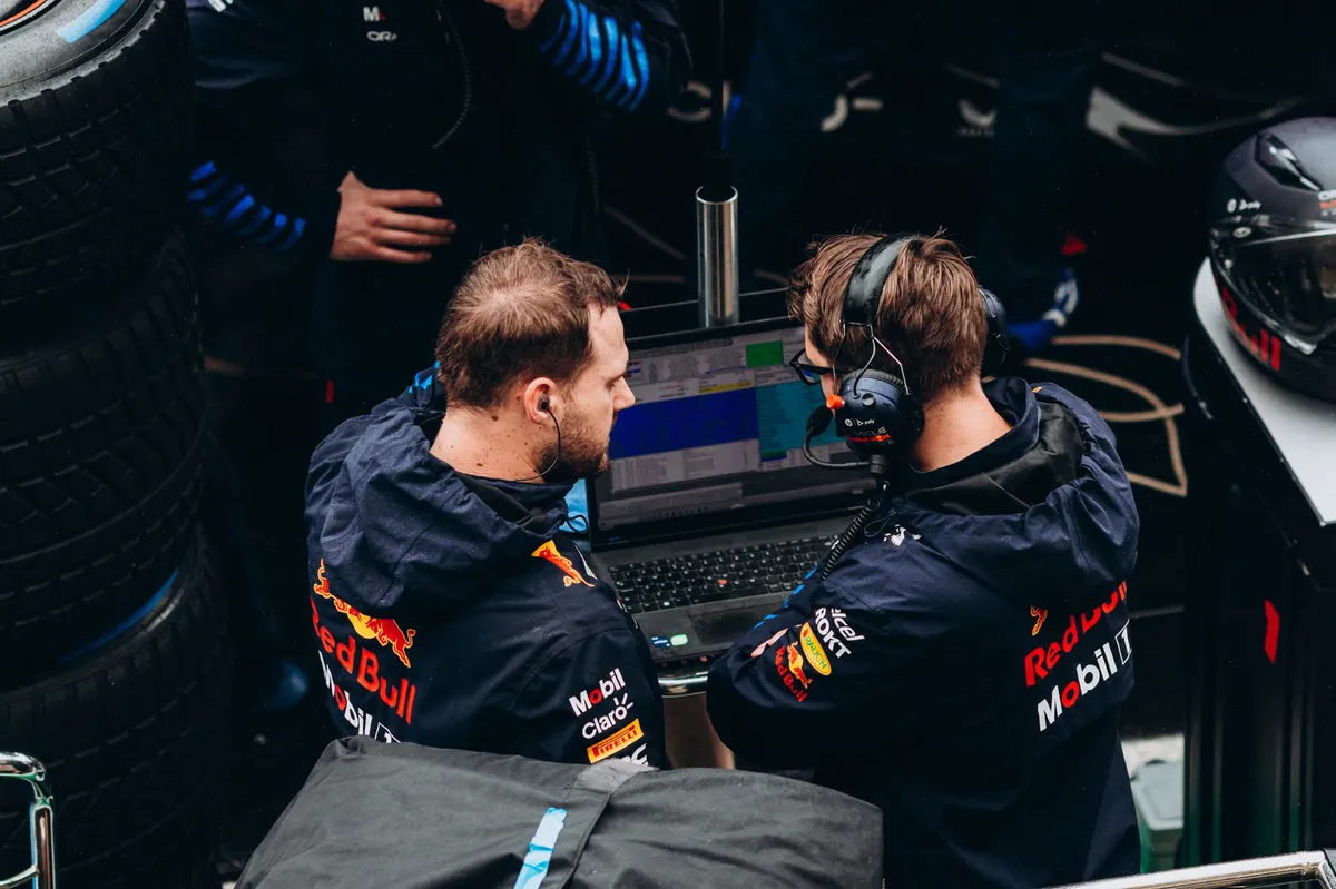 Formula 1 team strategy meeting