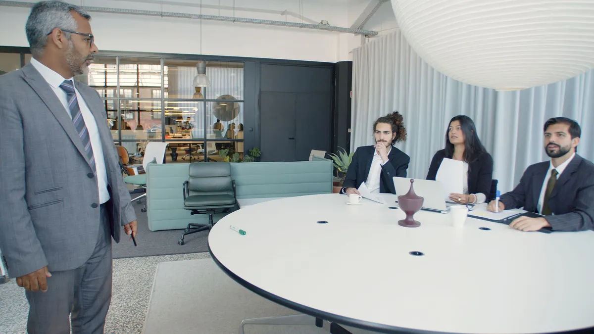 team meeting in office