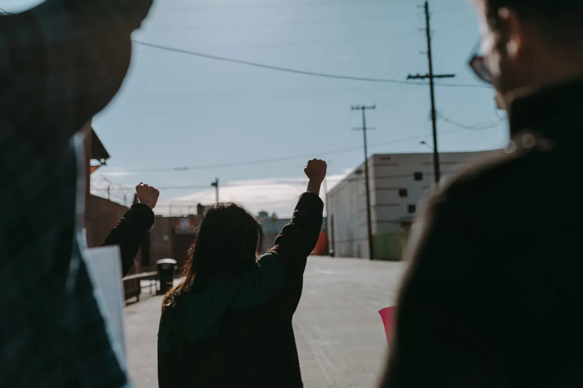 campus protest scene