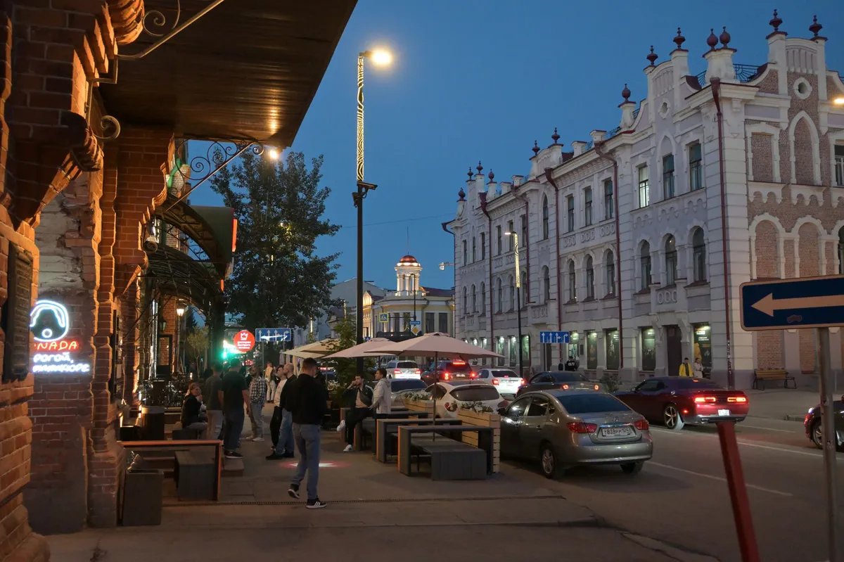 Odessa nightlife street scene
