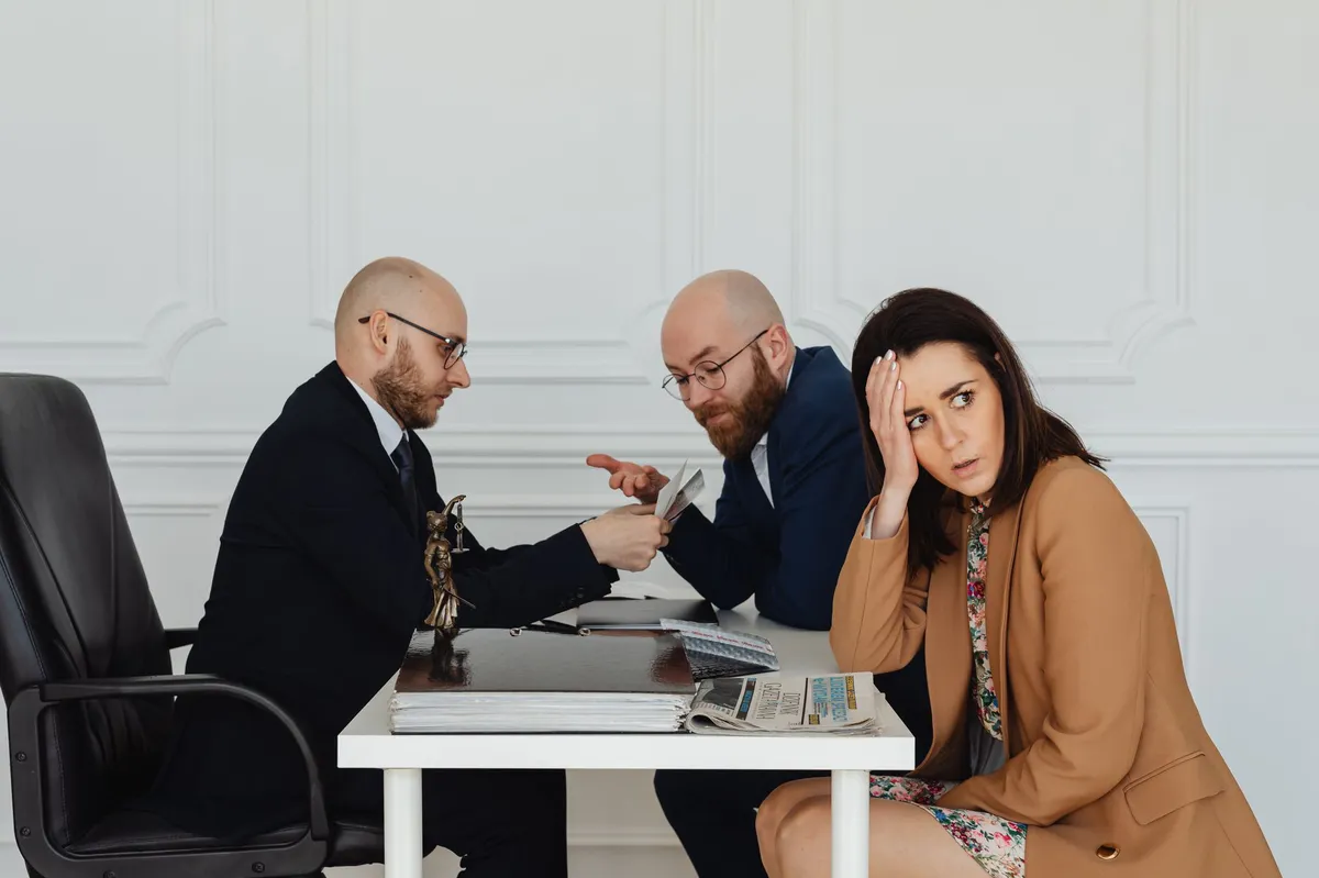 concerned lawyer at desk