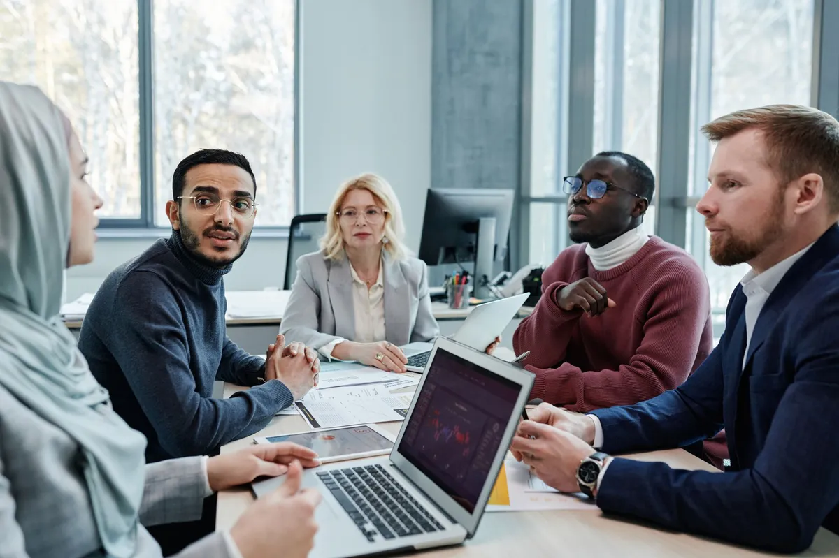 diverse team discussion