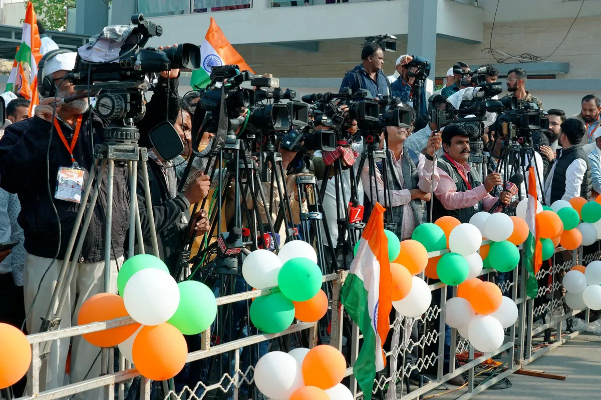 journalists at press conference