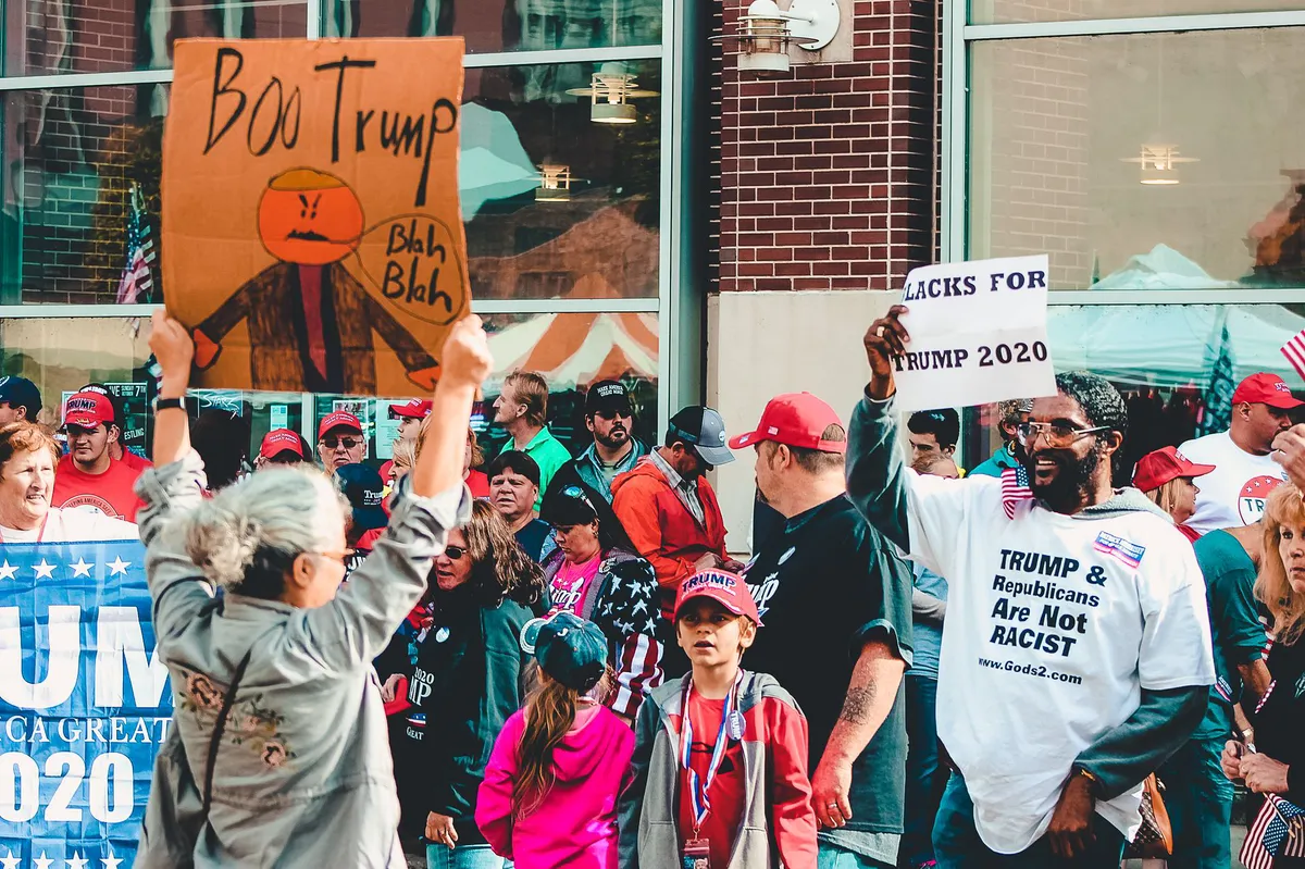 Trump speaking at a rally