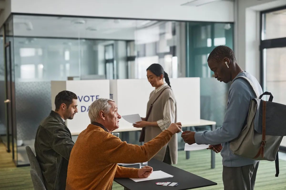 voters at polling station